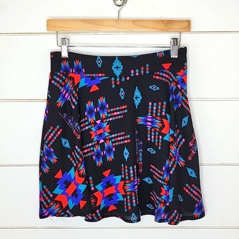 NWT Gianni Bini size small black red & blue mini skirt